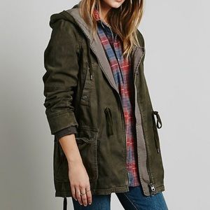 Free People Solid Knit Mixed Cargo Jacket